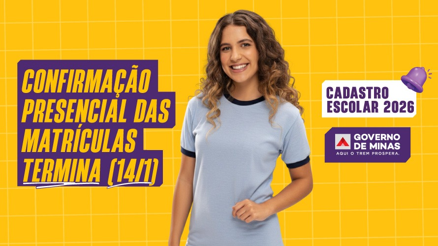Atenção: a confirmação presencial das vagas para novas matrículas na rede estadual deve ser realizada até 14/01.