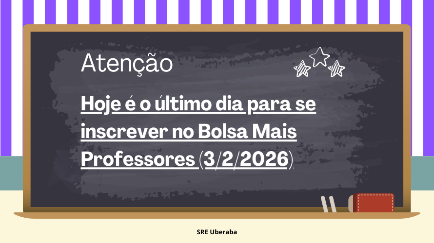 Inscrições para o Programa Bolsa Mais Professores seguem abertas até hoje, terça-feira (3/2)