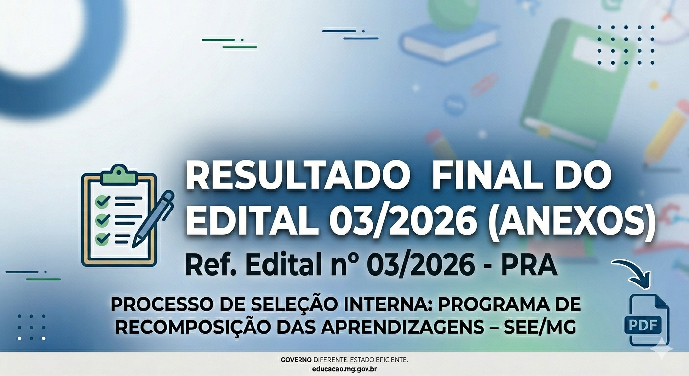 SRE Uberaba divulga Resultado Final do Edital 03/2026 (anexos)